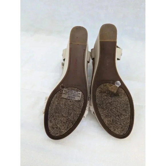 Lucky Brand Kaydyn Ankle Wrap Macrame Wedge Sandals Ivory Off White Sz 10 SH4 - Picture 6 of 11